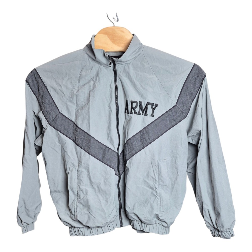 U.S. Army PTU Jacket American Power Source Gray Nylon Zip Up Military Men's M - Picture 2 of 7